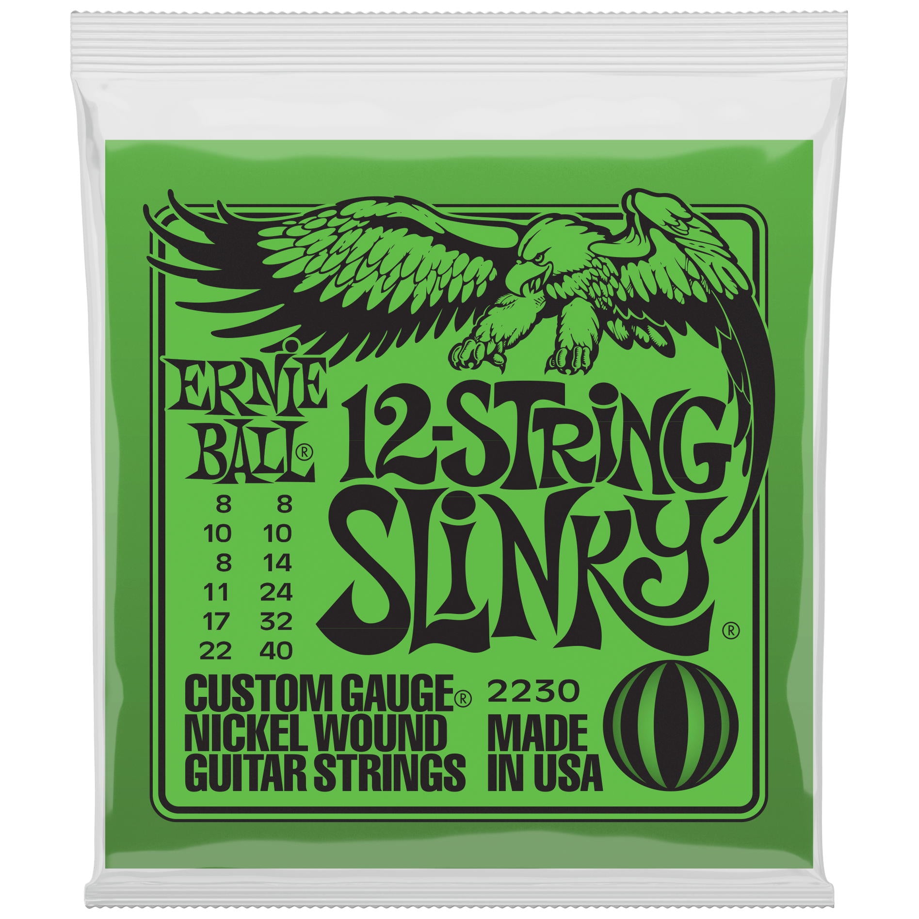 Ernie Ball Slinky Nickel Wound 12-String Electric Guitar Strings 8-40 Gauge