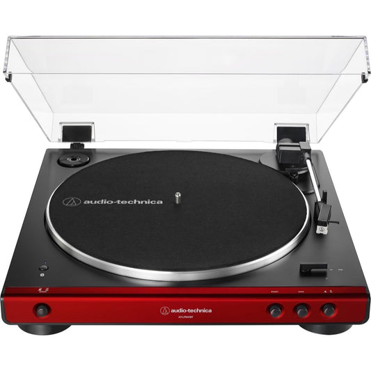 Audio-Technica AT-LP60XBT Belt-Drive Bluetooth Turntable, Red