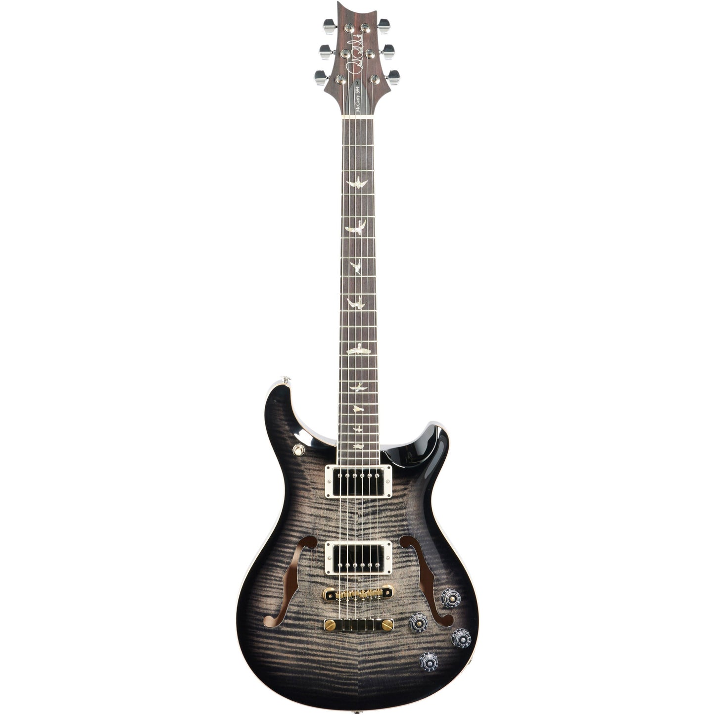 PRS Paul Reed Smith McCarty 594 Hollowbody II 10 Top Electric Guitar (with Case), Charcoal Burst
