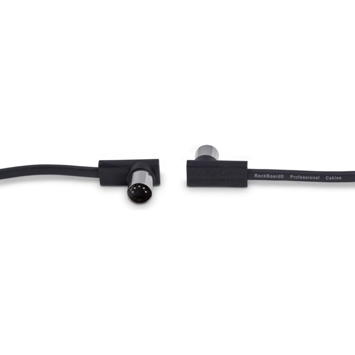RockBoard Flat Right Angle MIDI Cable, Black, 11.81 Inch / 30 cm
