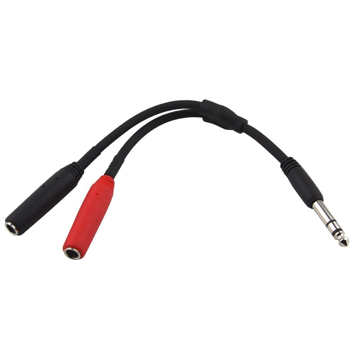 Pig Hog 1/4 Inch Stereo to Dual 1/4 Inch Mono Y-Cable, 6 Inch