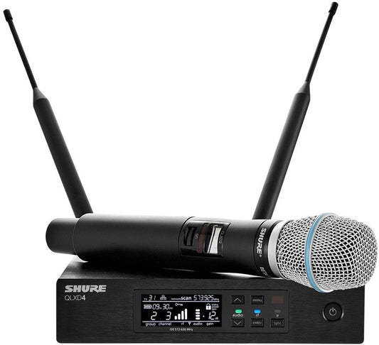 Shure QLXD24/B87A Wireless System with Beta 87a Handheld Microphone Transmitter, Band G50 (470 - 534 MHz)
