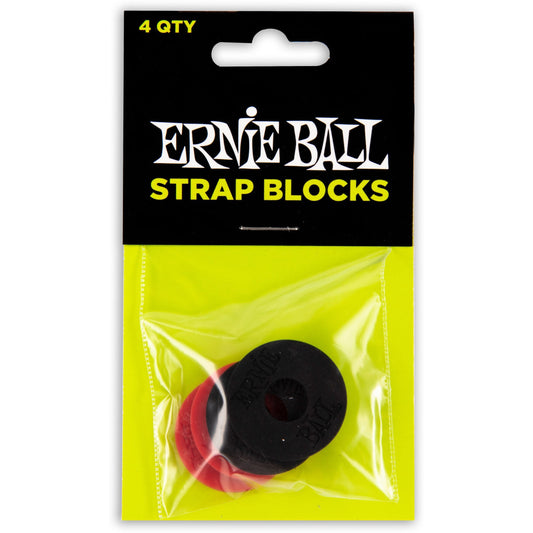 Ernie Ball P04603 Strap Blocks Black and Red 4 Pack