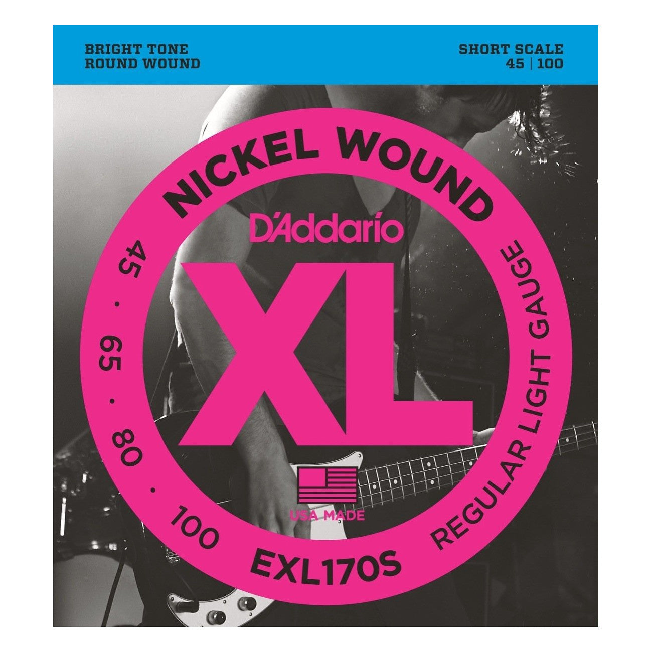 D'Addario EXL170S Nickel Wound Bass Strings (Light, Short Scale)