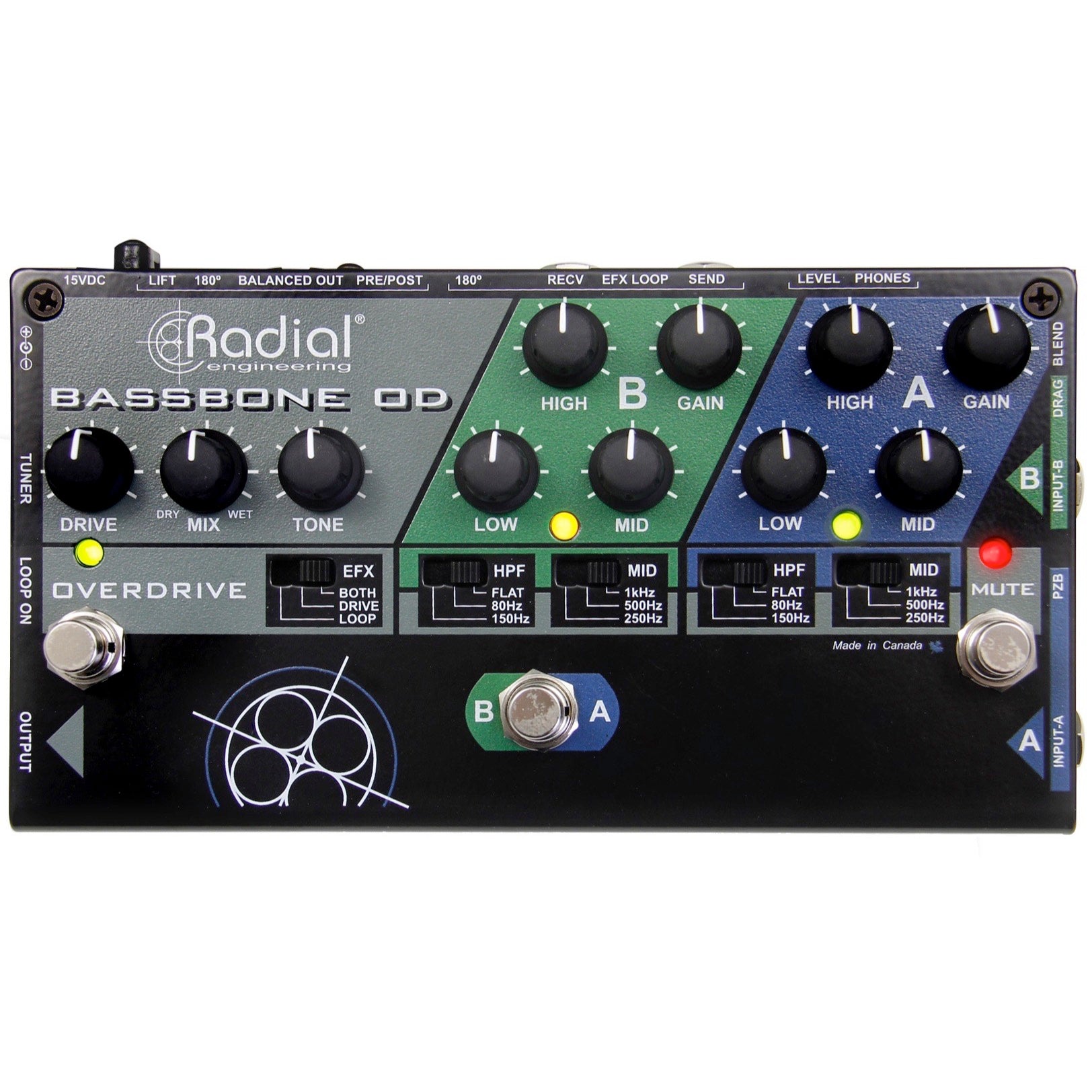 radial pedals Radial BassBone OD Bass Preamp and DI Pedal v1 – Same Day Music