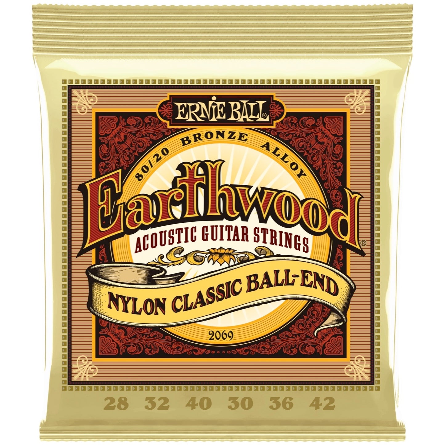 Ernie Ball Earthwood Nylon Ball End Classical Acoustic Guitar Strings (28-42 Gauge)