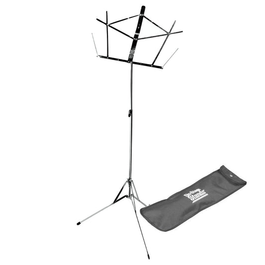 On-Stage SM7122 Folding Music Stand, Chrome, with Bag