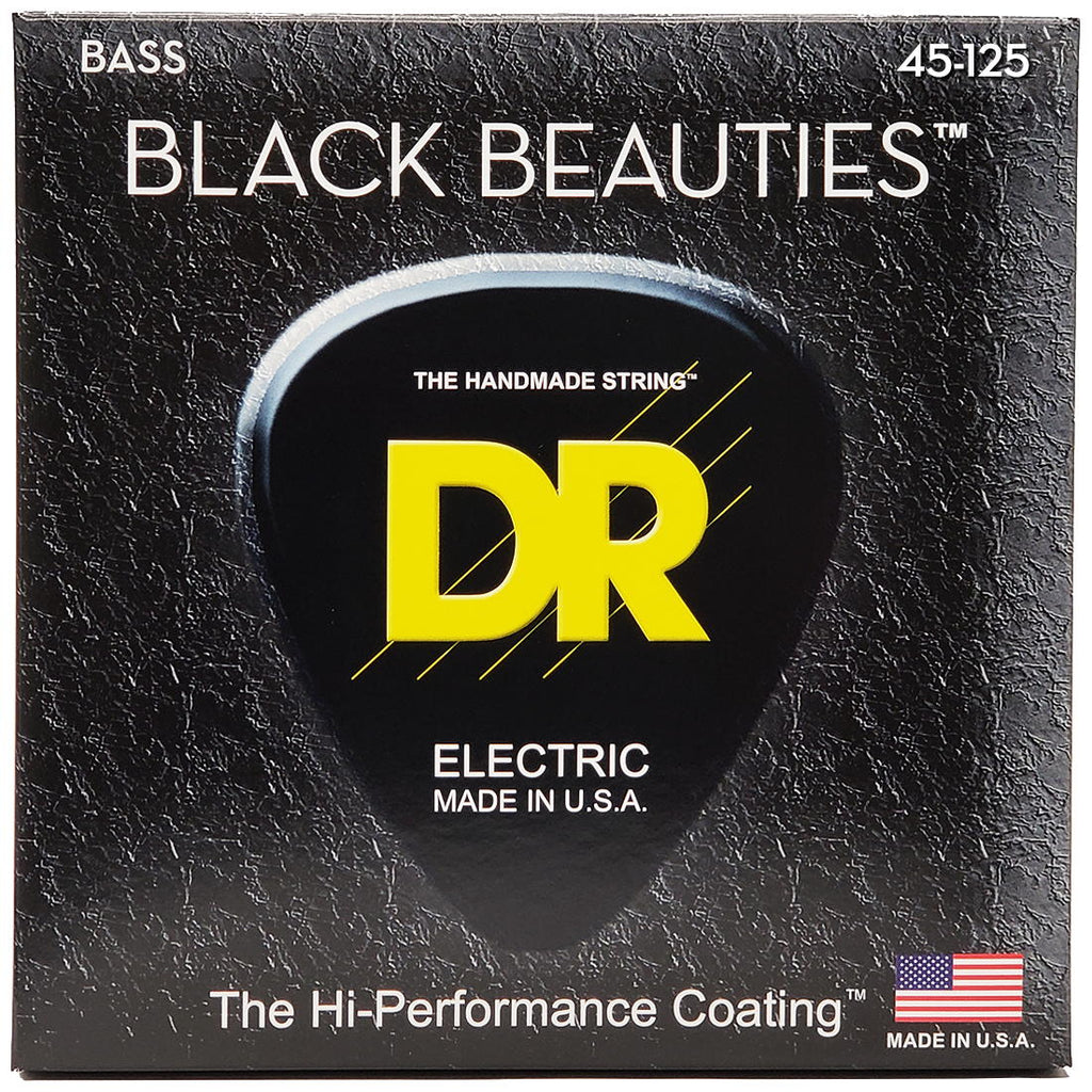 DR Strings BKB5-45 Black Beauties Medium 5-String Electric Bass Strings, 45-125, Main