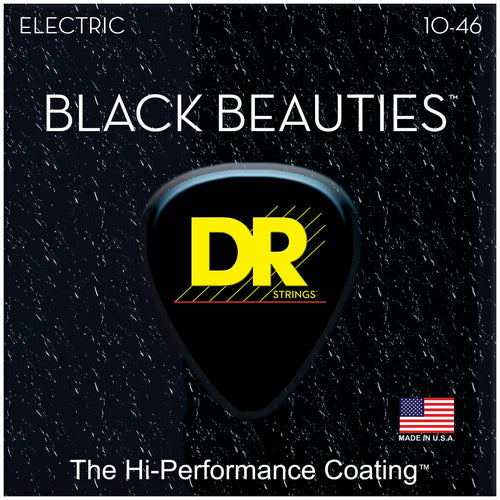 DR Strings BKE-10 Black Beauties Medium Electric Guitar Strings, 10-46, Main