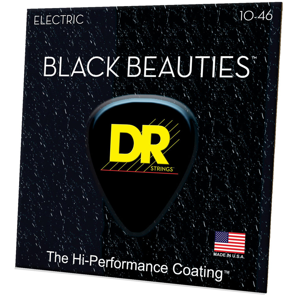DR Strings BKE-10 Black Beauties Medium Electric Guitar Strings, 10-46, Image 2