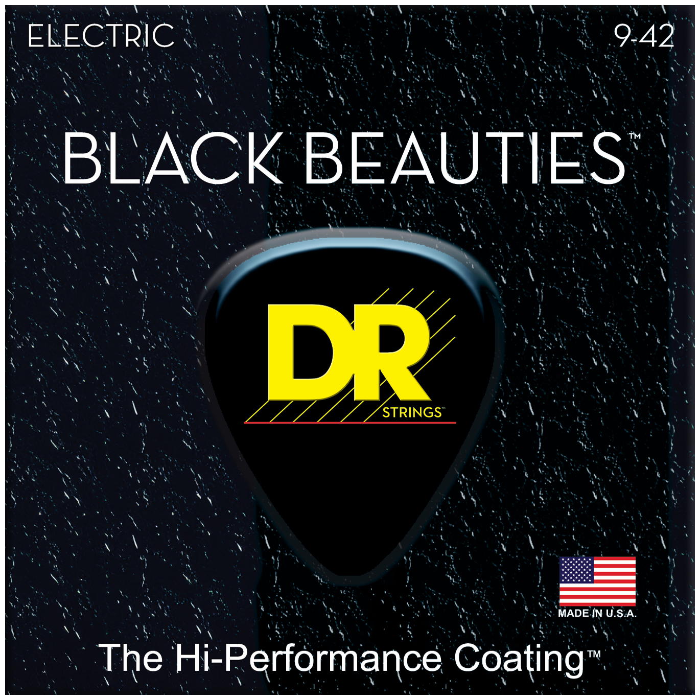 DR Strings BKE-9 Black Beauties Lite Electric Guitar Strings, 09-42, Main