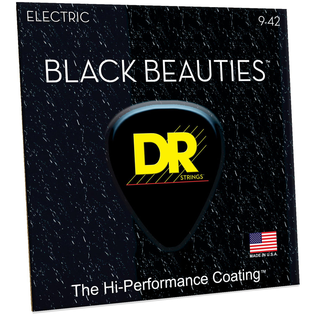 DR Strings BKE-9 Black Beauties Lite Electric Guitar Strings, 09-42, Image 3