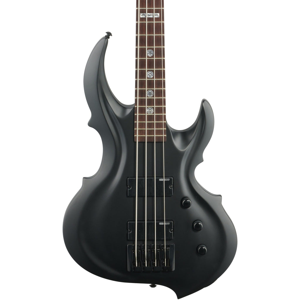 ESP LTD Tom Araya TA204FRX Electric Bass, Black Satin