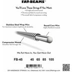 DR Strings FB-45 Fat-Beams Medium Electric Bass Strings, 45-105, Image 3