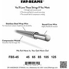 DR Strings FB5-45 Fat-Beams 5-String Medium Electric Bass Strings, 45-125, Image 3