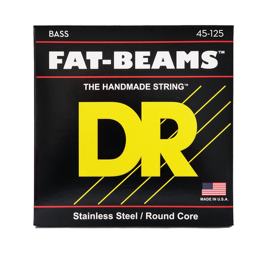 DR Strings FB5-45 Fat-Beams 5-String Medium Electric Bass Strings, 45-125, Main
