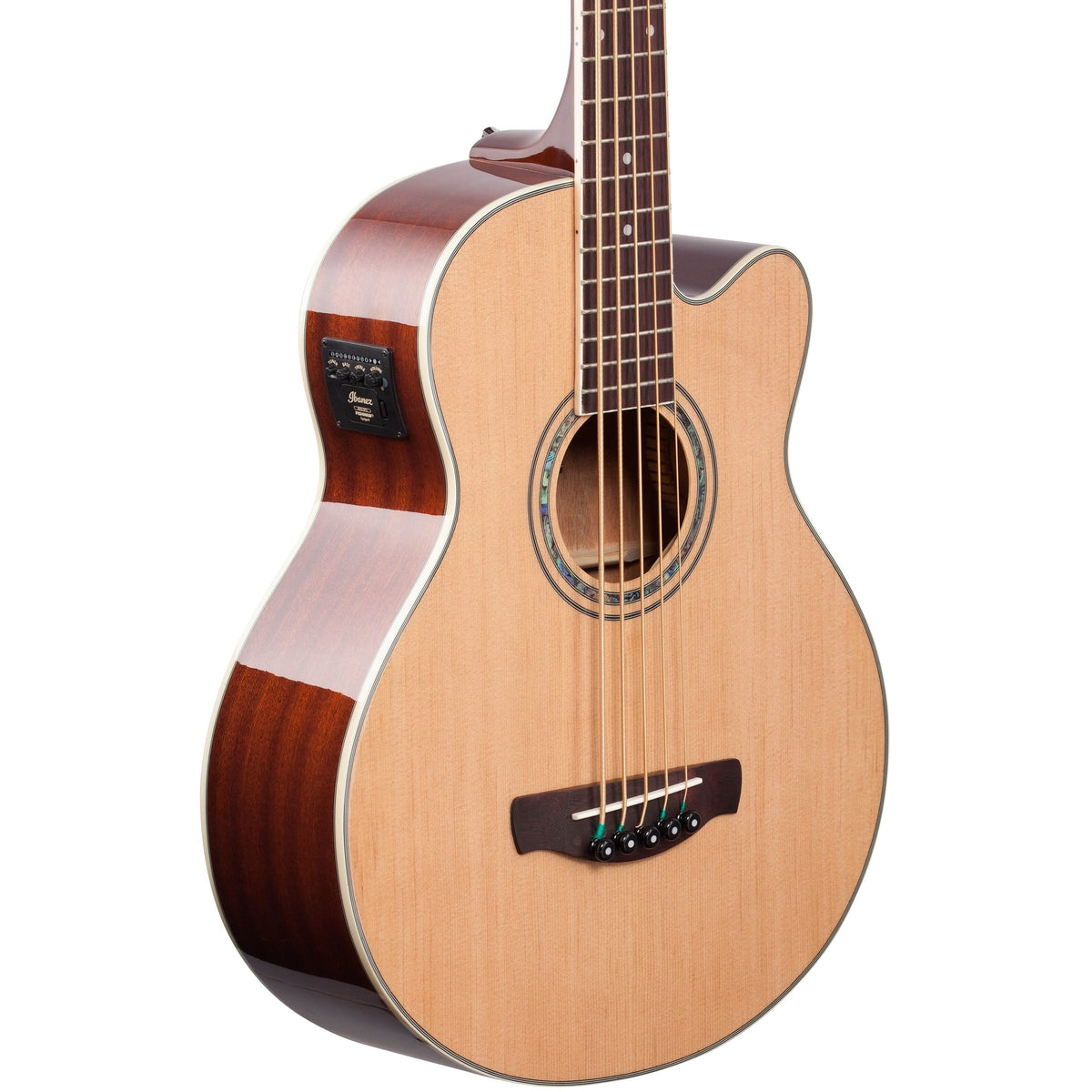 Ibanez AEB105E 5-String Acoustic-Electric Bass, Natural High-Gloss