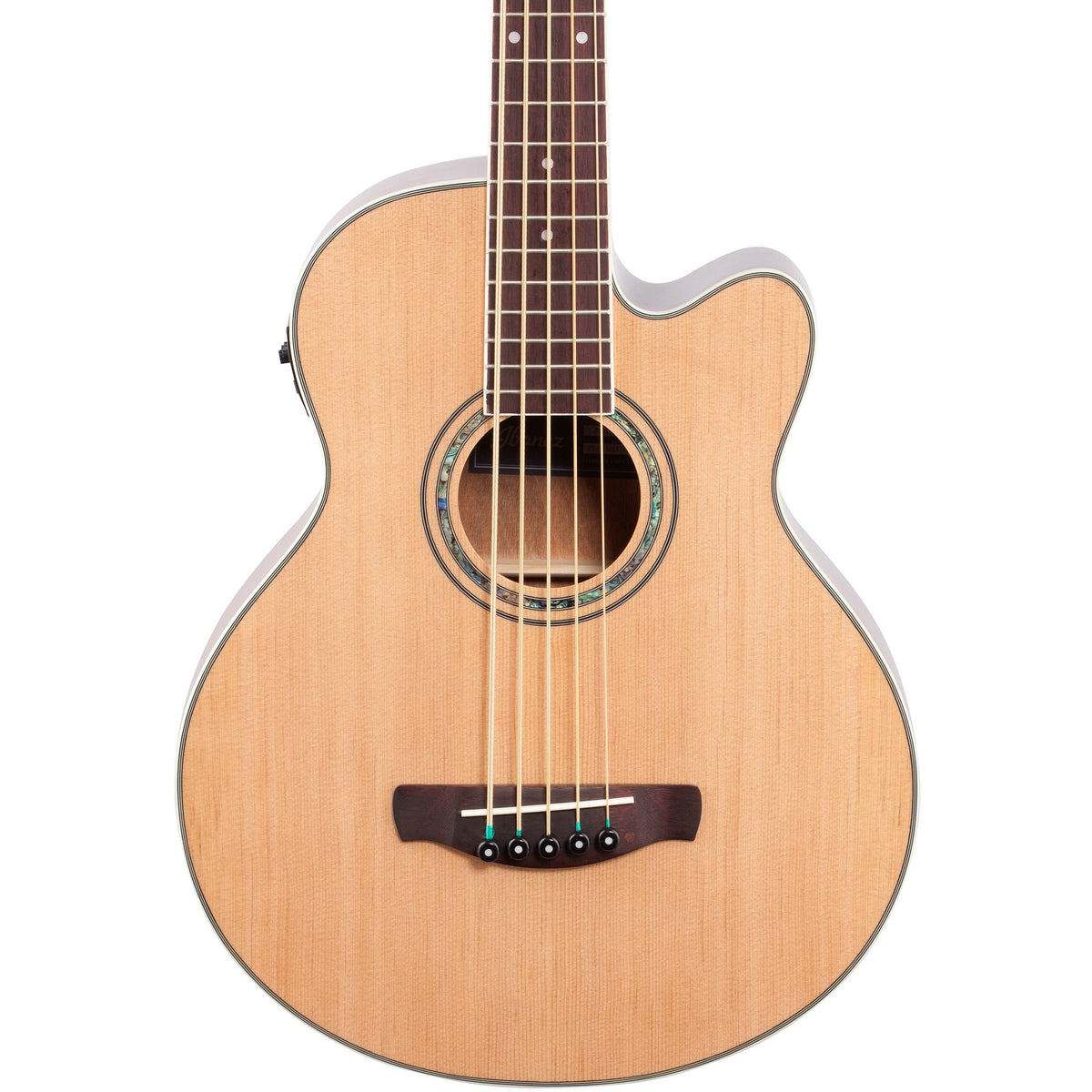 Ibanez AEB105E 5-String Acoustic-Electric Bass, Natural High-Gloss