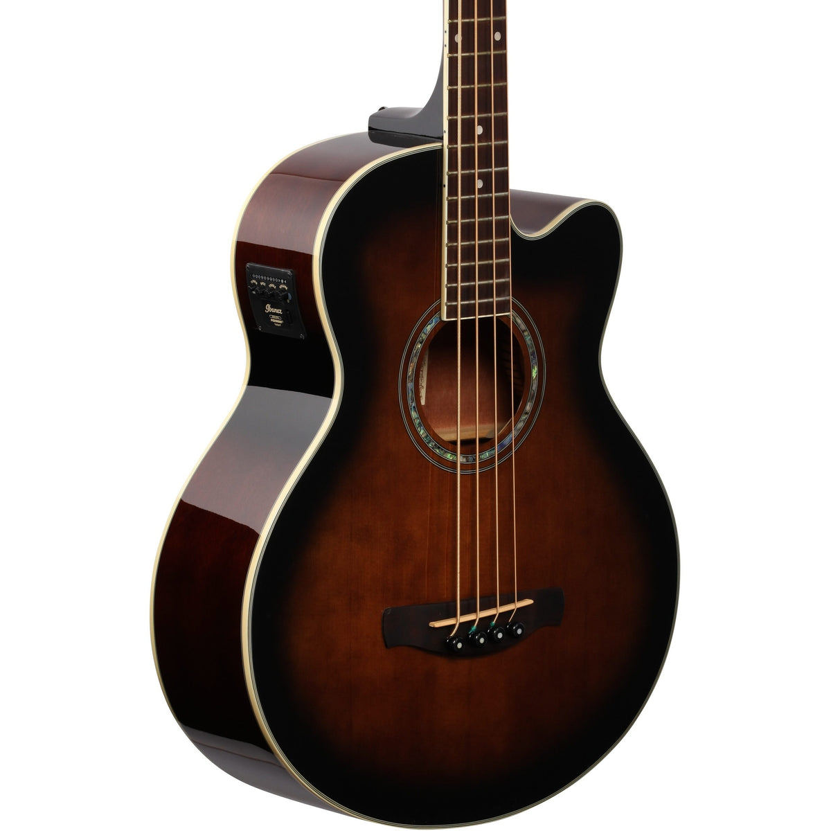 Ibanez AEB10E Acoustic-Electric Bass, Dark Violin Sunburst