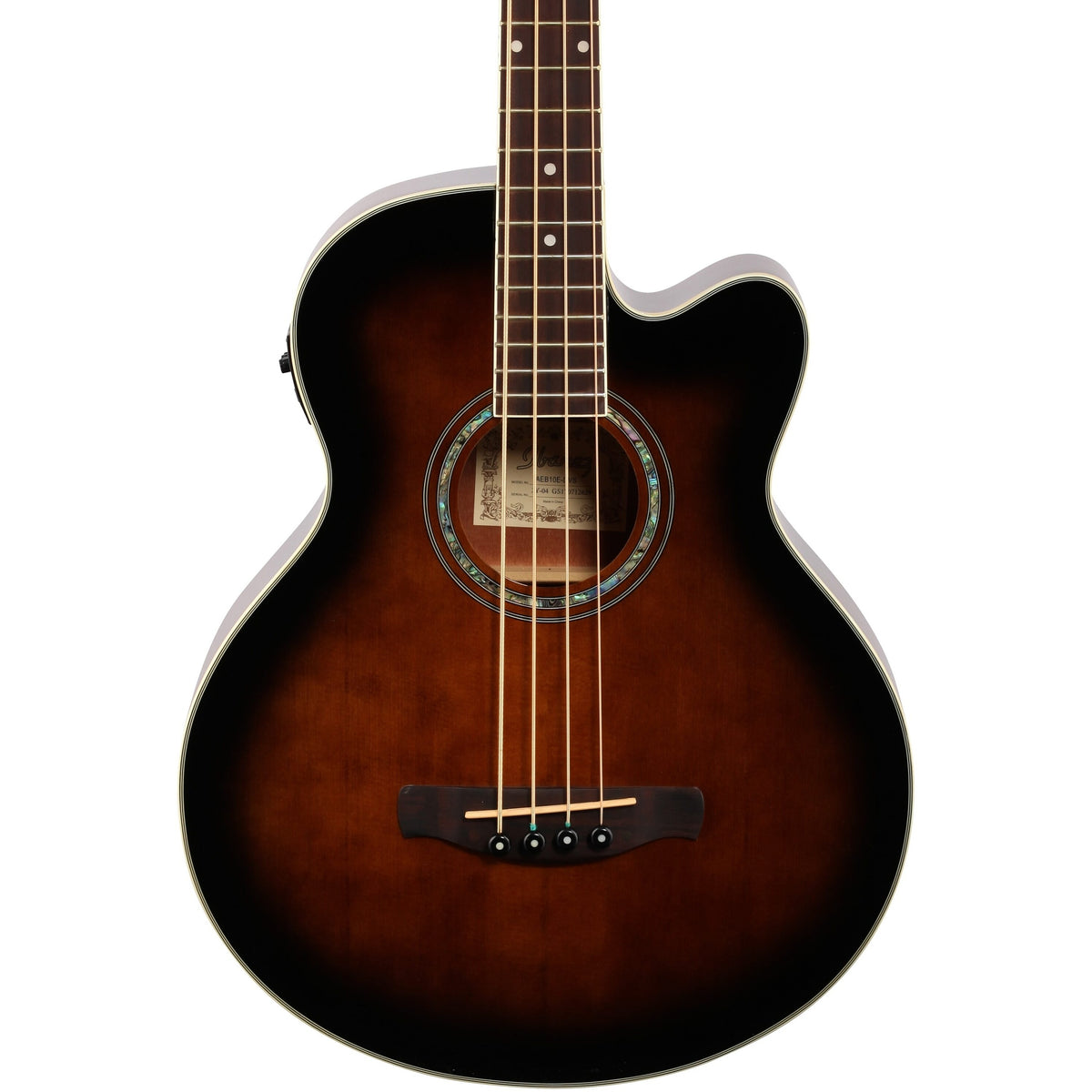 Ibanez AEB10E Acoustic-Electric Bass, Dark Violin Sunburst
