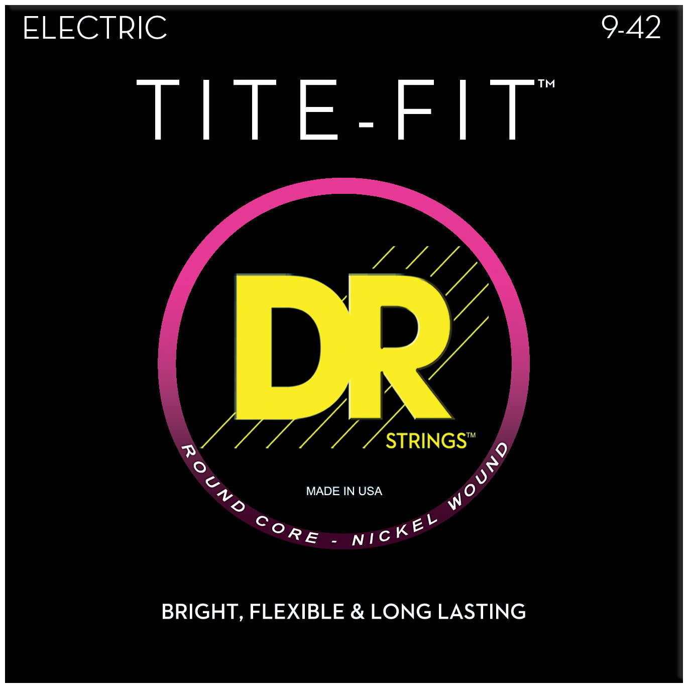 DR Strings LT-9 Tite-Fit Lite Electric Guitar Strings, 09-42, Main