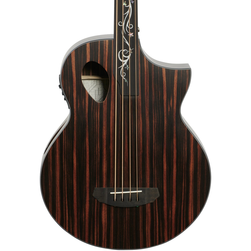 Michael Kelly Dragonfly 4 Port Fretless Acoustic-Electric Bass Guitar, Java