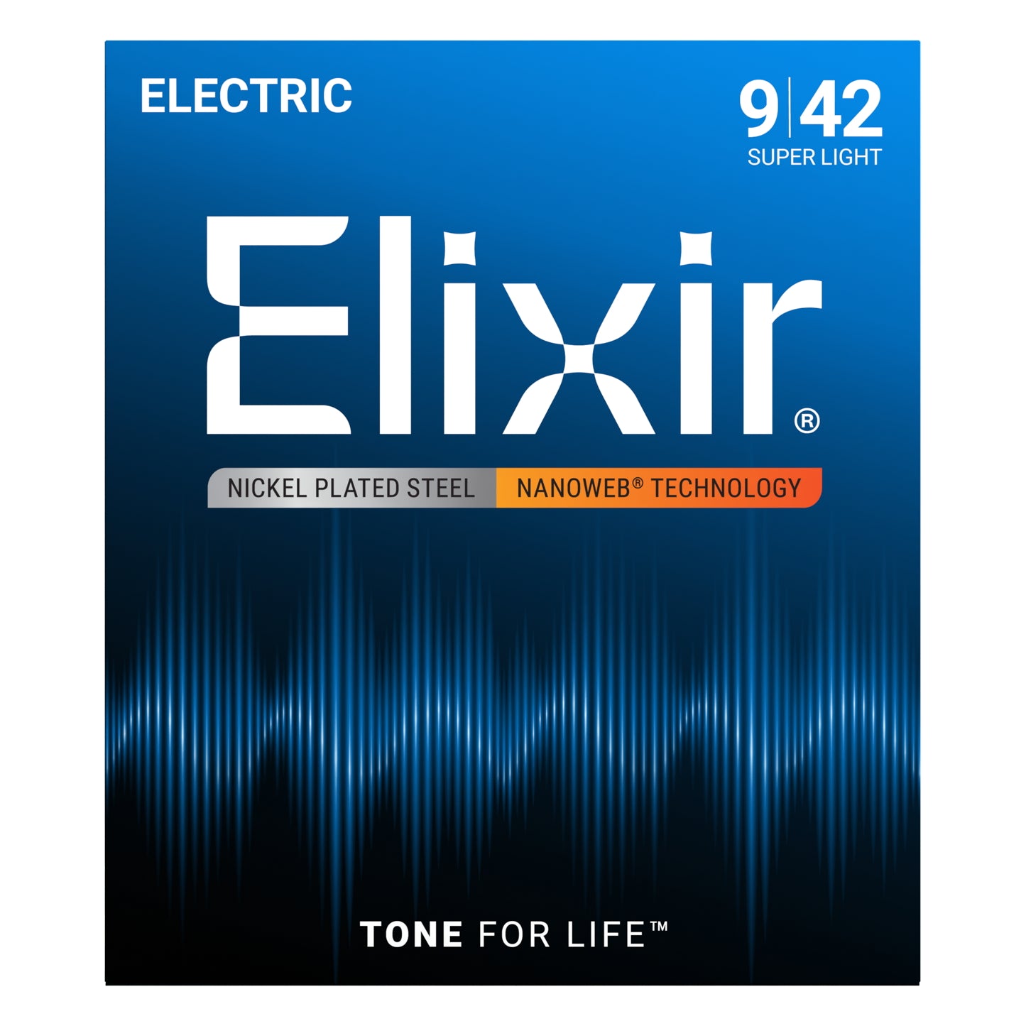 Elixir Nanoweb Nickel-Plated Steel Super Light Electric Guitar Strings, 09-42