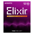 Elixir Nanoweb Phosphor Bronze Light Acoustic Guitar Strings, 12-53