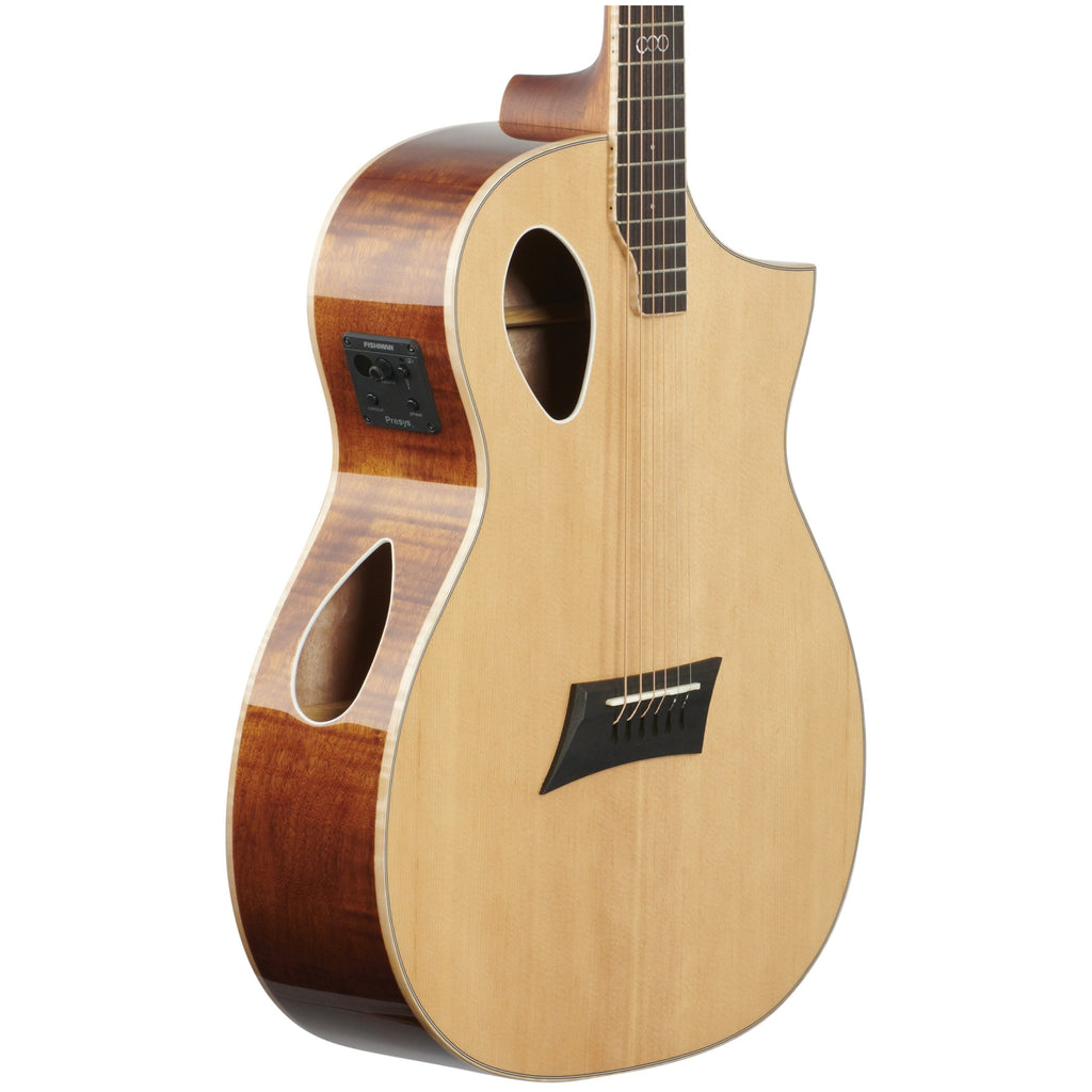 Michael Kelly Triad Port Acoustic-Electric Guitar, Natural, with Gig Bag