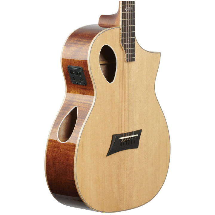 Michael Kelly Triad Port Acoustic-Electric Guitar, Natural, with Hard Case