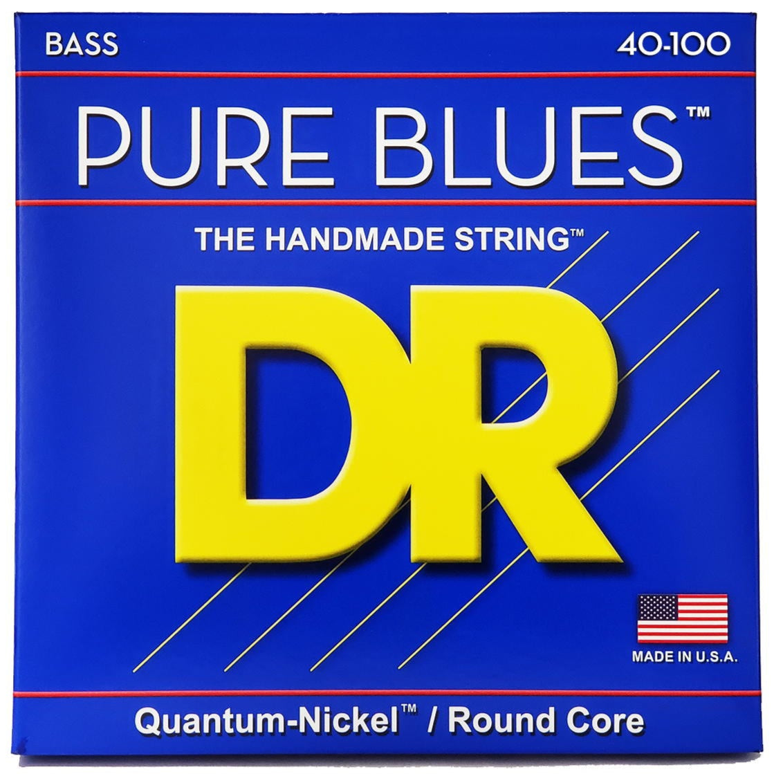 DR Strings PB-40 Pure Blues Light Electric Bass Strings, 40-100, Main