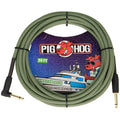 Pig Hog Instrument Cable, Straight-to-Right Angle, 20 Foot, Jamaican Green