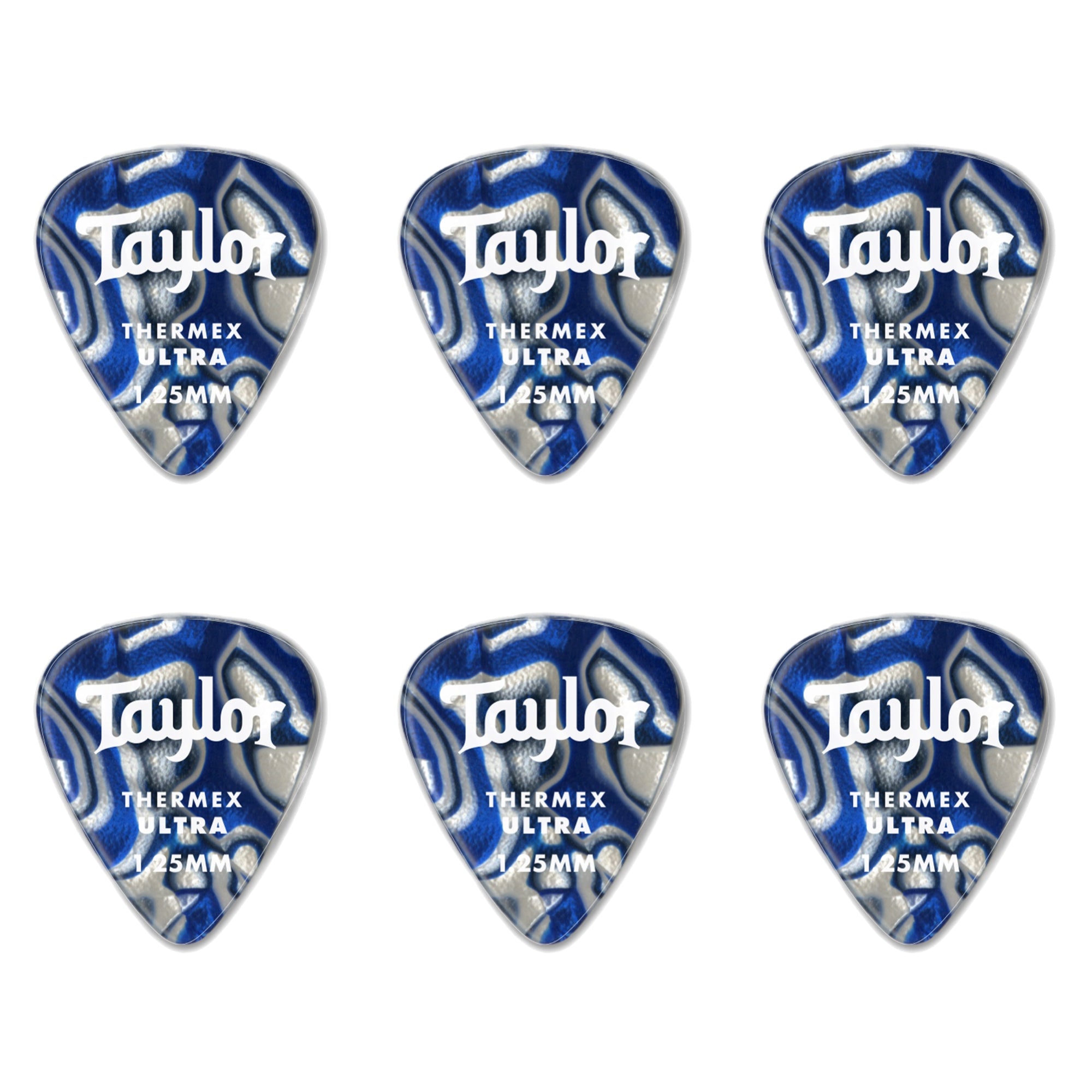 Taylor Premium 351 Thermex 1.50mm Blue Swirl Ultra Picks, 6-Pack