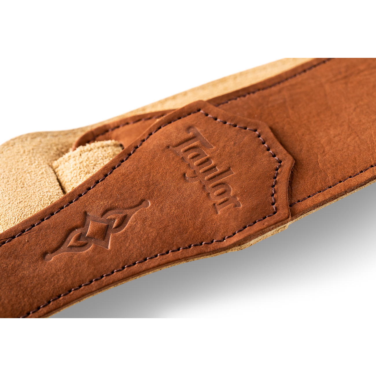 Taylor Gemstone Sanded Leather 2.5" Medium Brown Guitar Strap