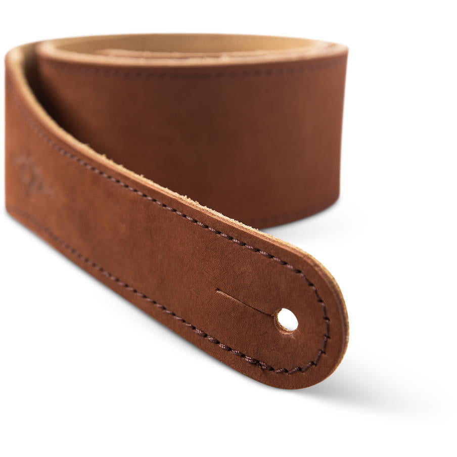 Taylor Gemstone Sanded Leather 2.5" Medium Brown Guitar Strap