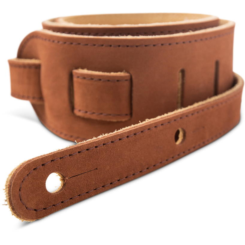 Taylor Gemstone Sanded Leather 2.5" Medium Brown Guitar Strap