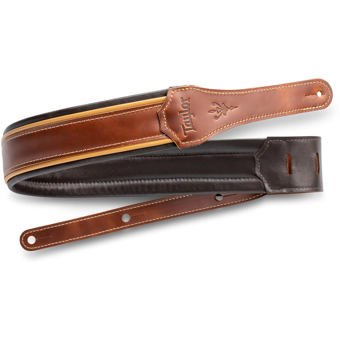 Taylor Century Leather 2.5" Medium Brown/Butterscotch/Black Guitar Strap