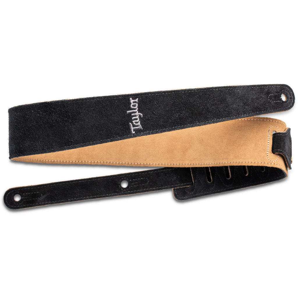 Taylor Embroidered Suede 2.5" Black Guitar Strap