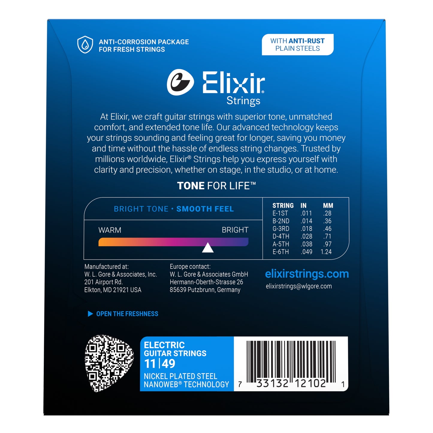 Elixir Nanoweb Nickel-Plated Steel Medium Electric Guitar Strings, 11-49