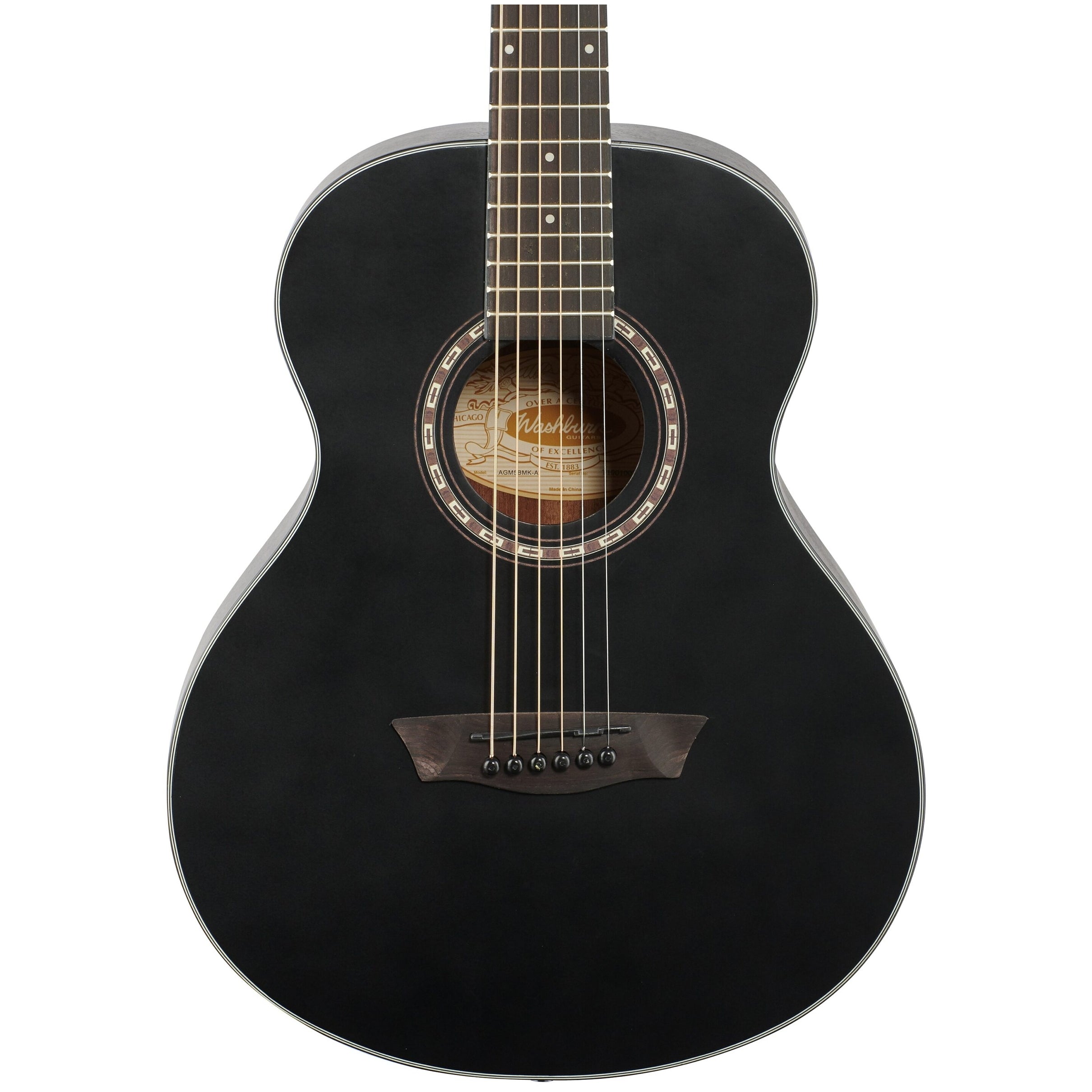 Washburn Apprentice G-Mini 5 Black Matte Acoustic Guitar - 1
