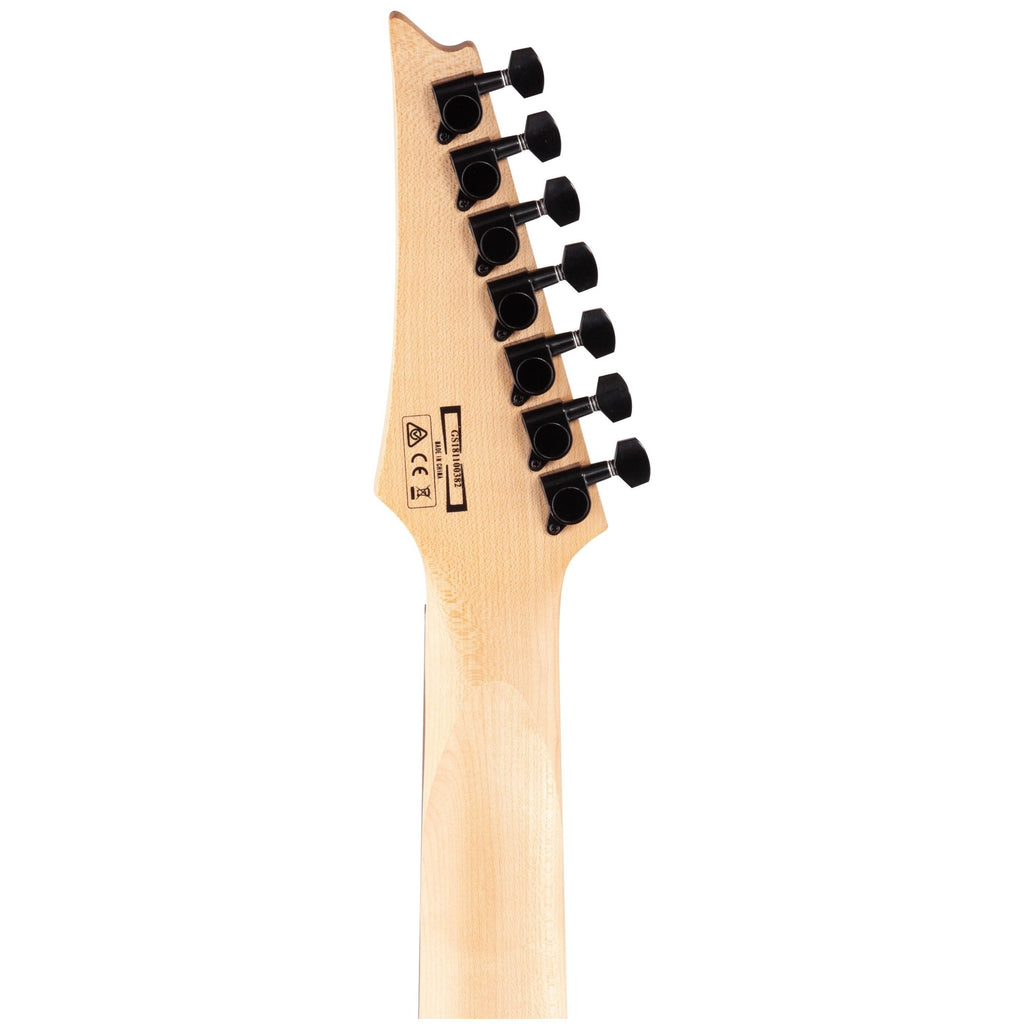 Ibanez GRG7221QA Gio 7-String Electric Guitar, Transparent Black Sunburst