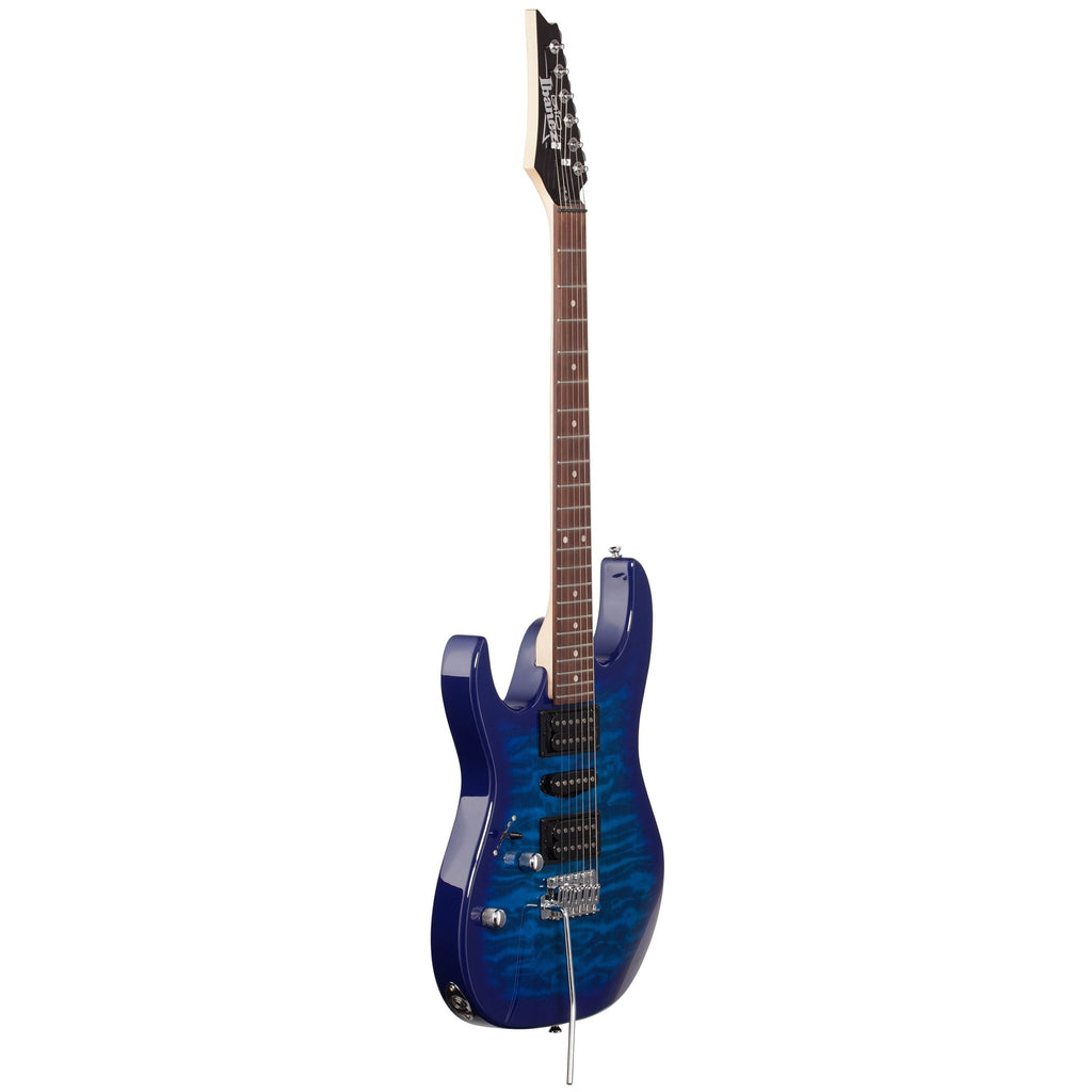 Ibanez GRX70QA Quilt Top Left-Handed Electric Guitar, Transparent Blue Burst
