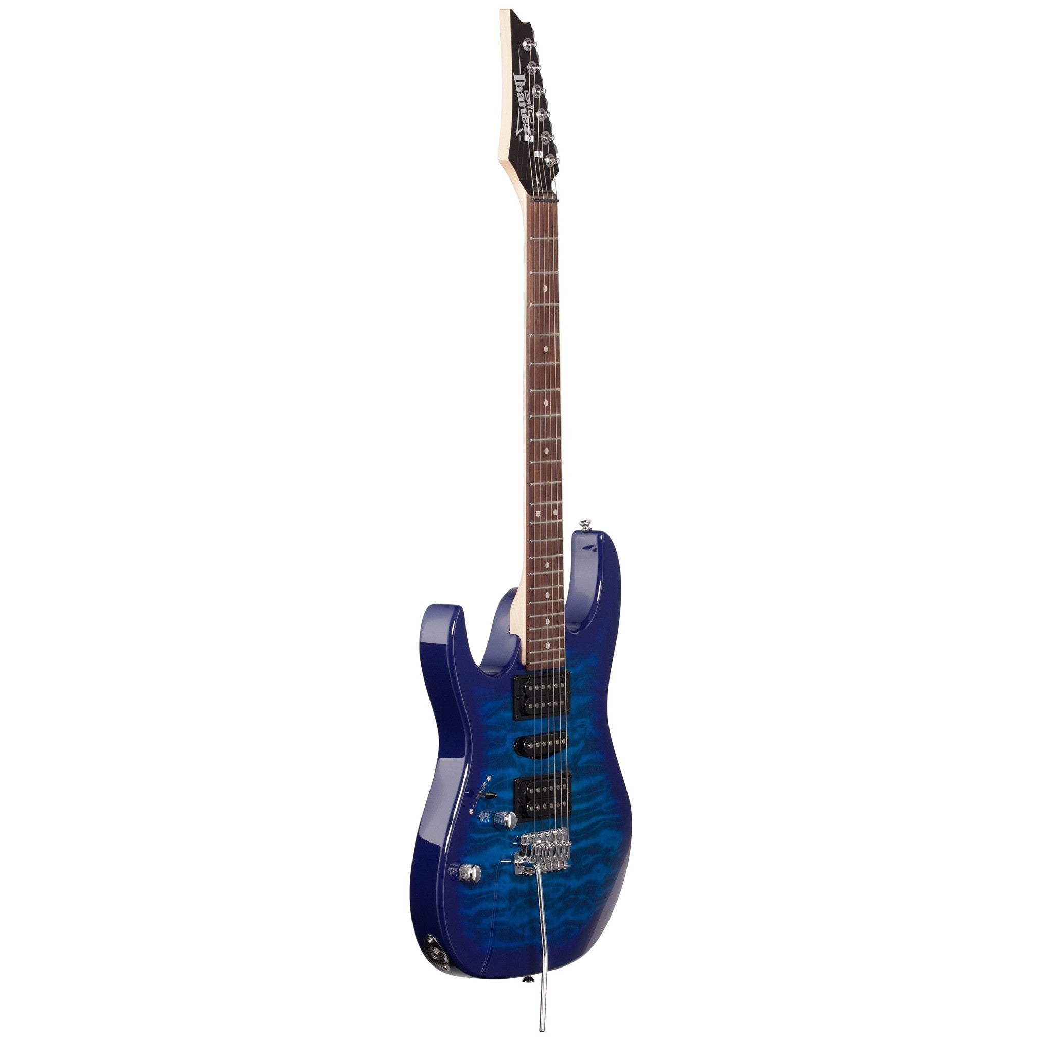 Ibanez GRX70QA Quilt Top Left-Handed Electric Guitar, Transparent Blue Burst