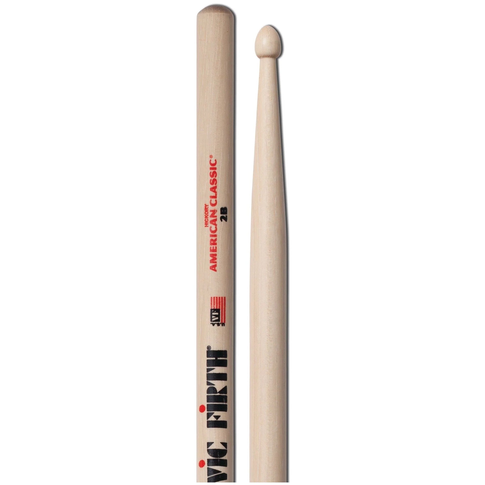 Vic Firth American Classic 2B Wood Tip Drum Sticks