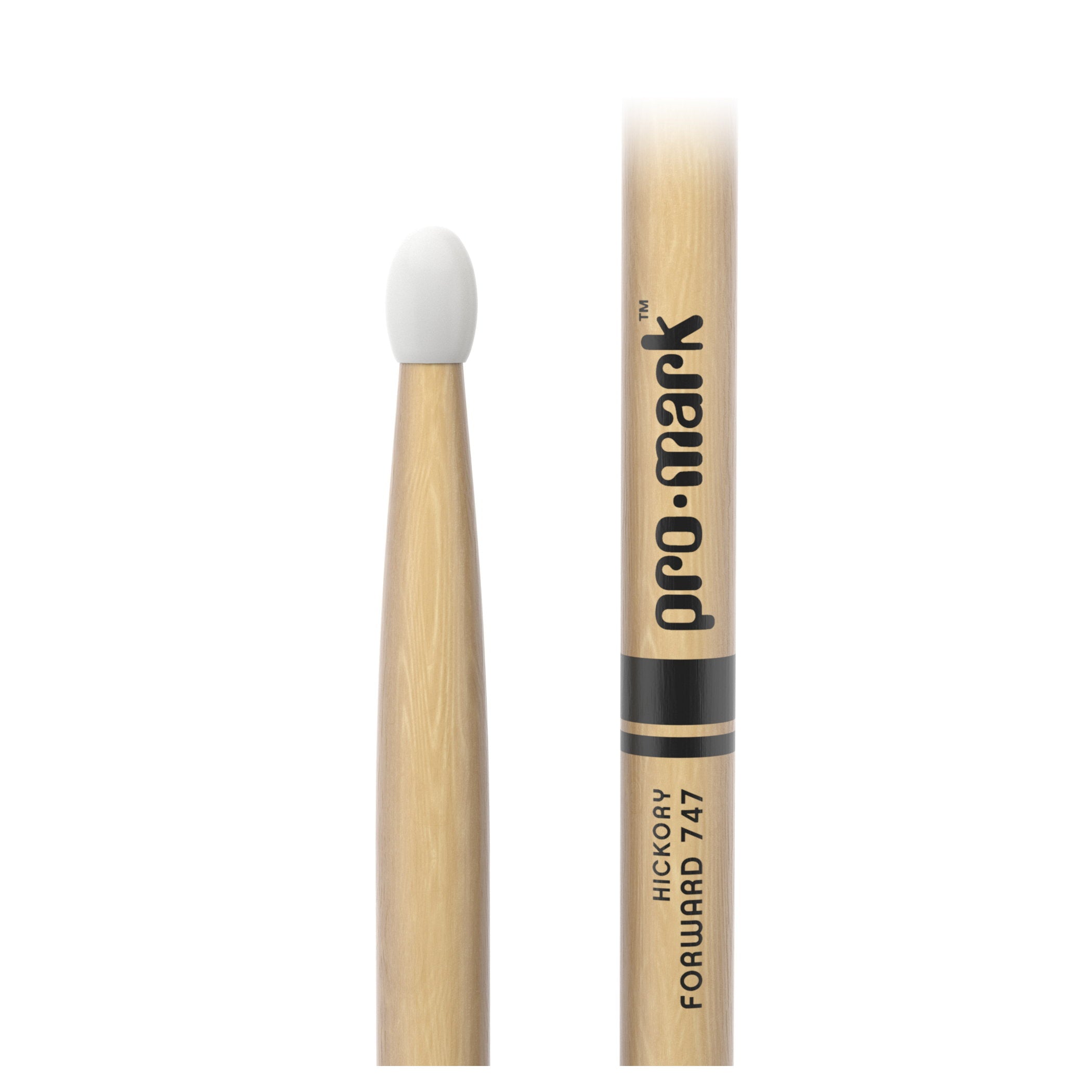 ProMark Classic Forward 747 Lacquered Hickory Nylon Tip Drum Sticks