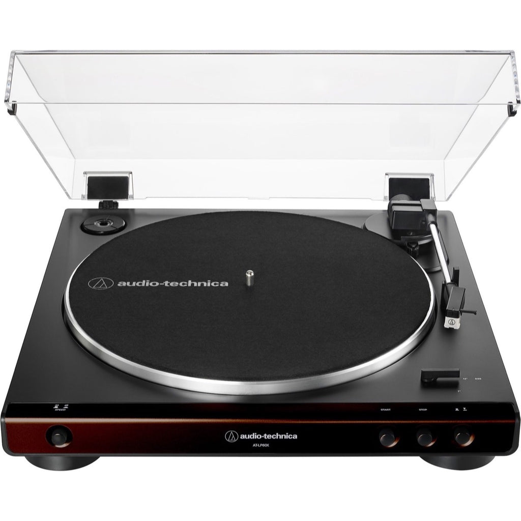 Audio-Technica AT-LP60X Belt-Drive Turntable, Brown