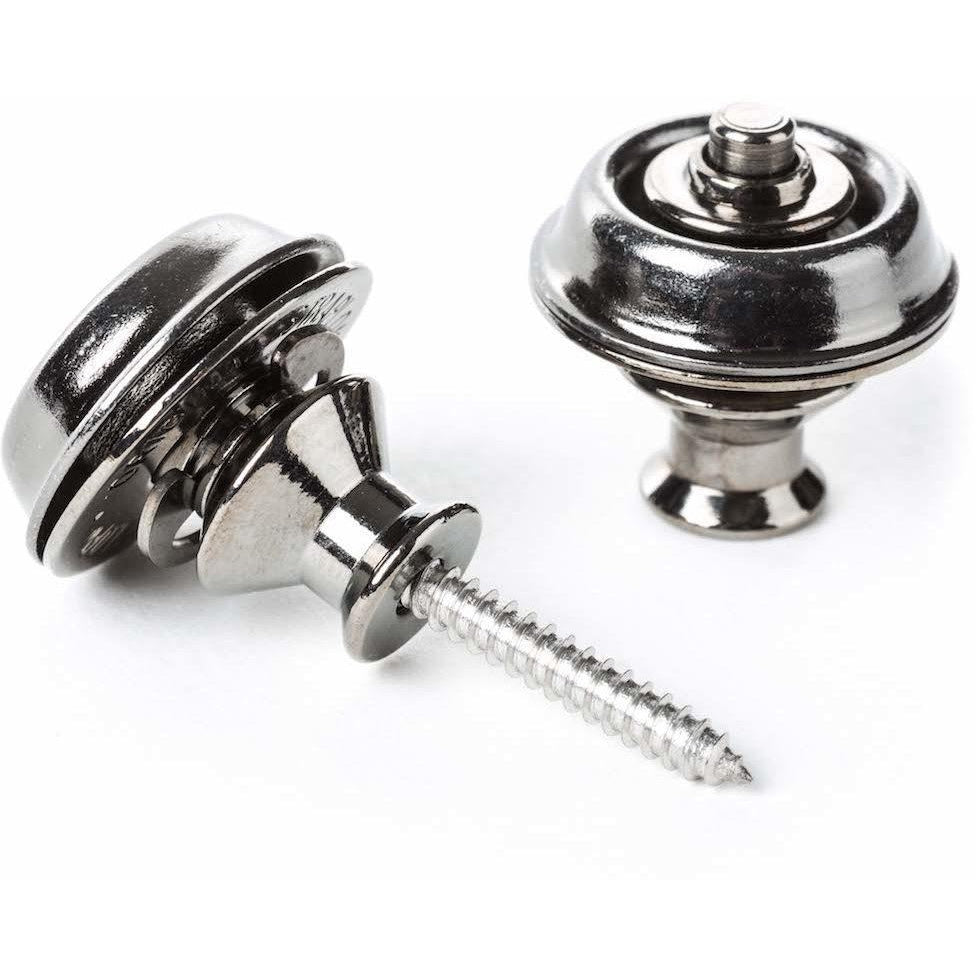 Dunlop Dual Design Guitar Straplocks, Black Chrome