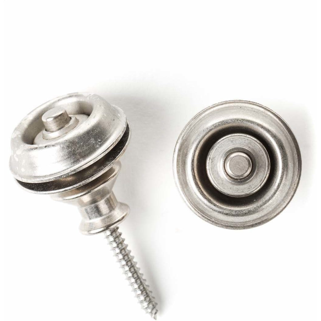 Dunlop Dual Design Guitar Straplocks, Vintage Nickel