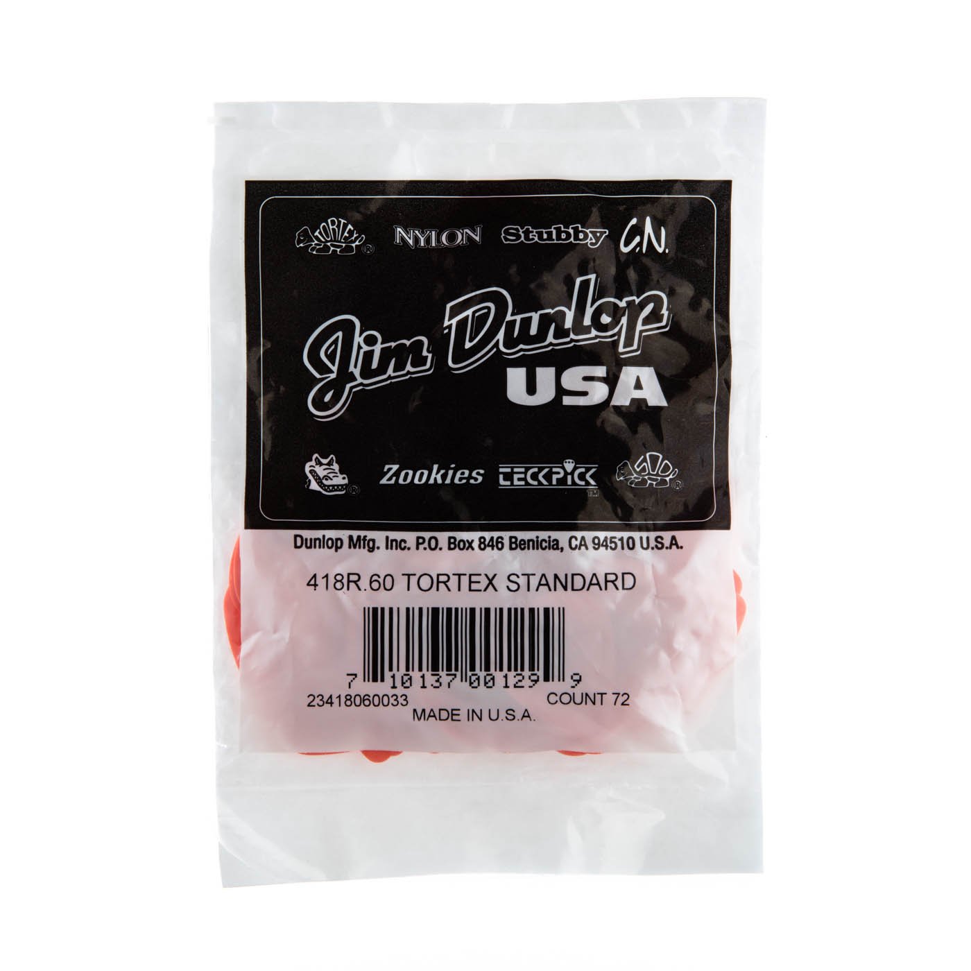 Dunlop Tortex Standard Picks (72-Pack), Orange, .60mm