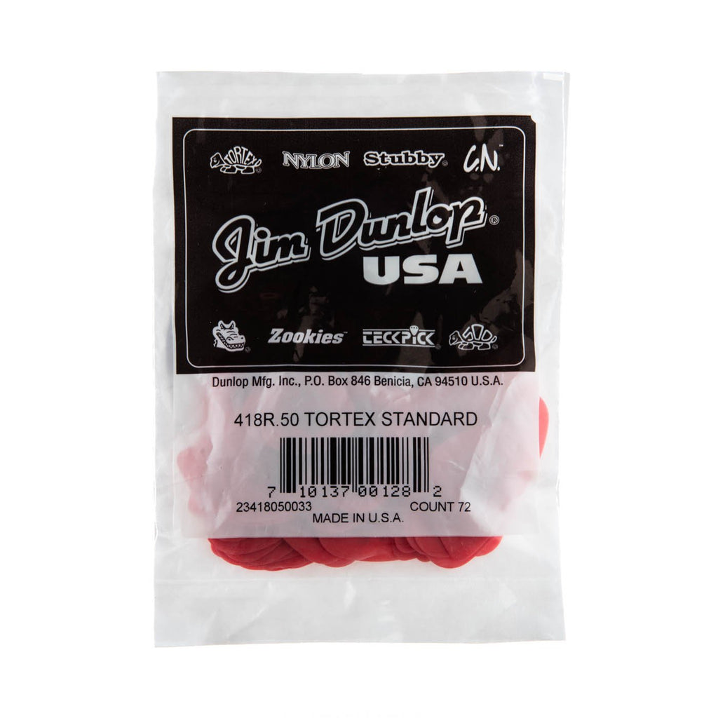 Dunlop Tortex Standard Picks (72-Pack), Red, .50mm